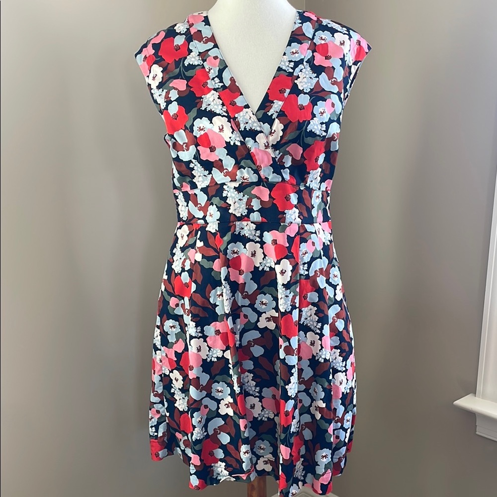 Boden Blue and Pink A-Line Dress